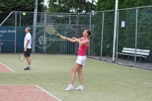 Naar achteren betekent bal omhoog.